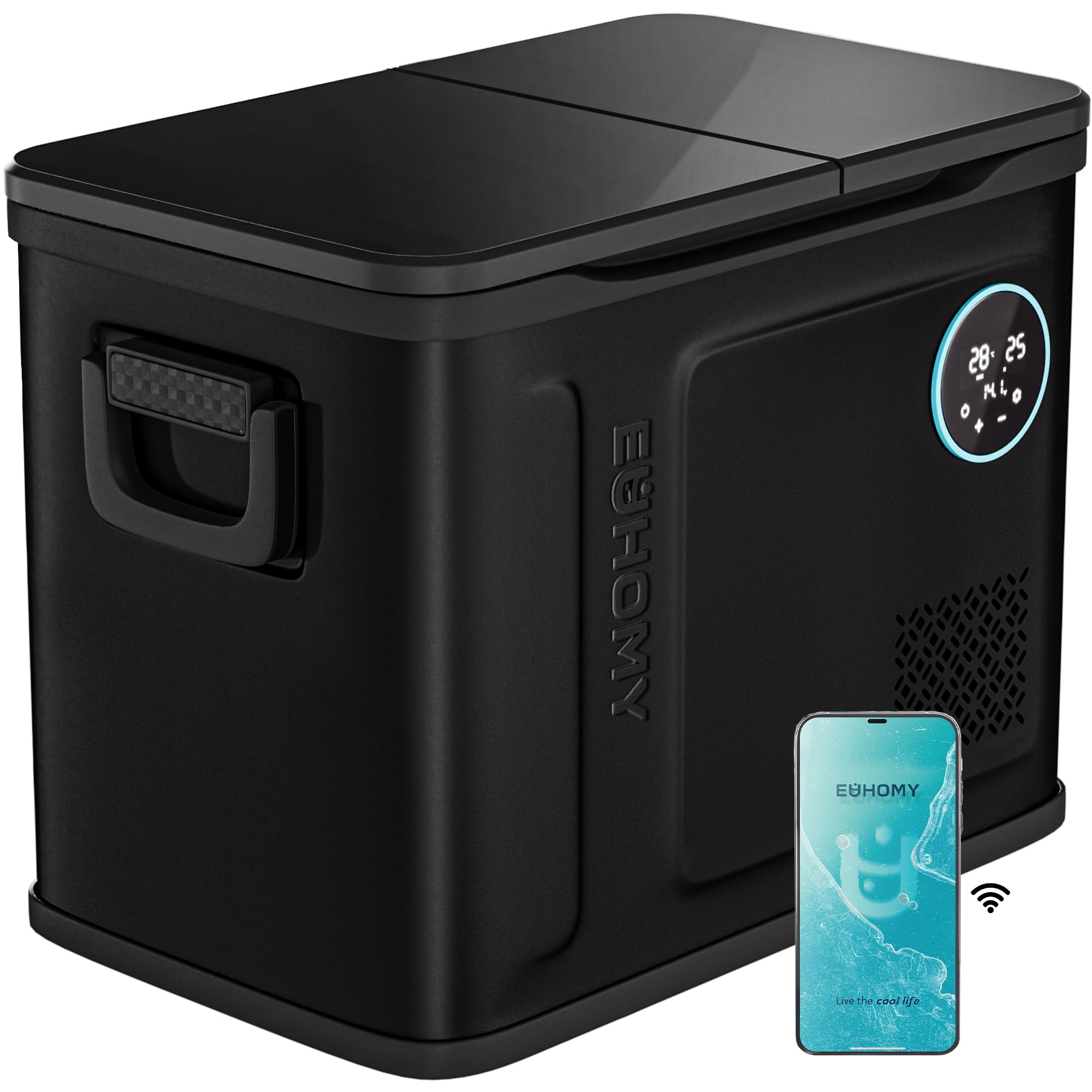 EUHOMY 48QT 12 Volt Refrigerator,Dual Zone -4¨H~68¨H Portable Freezer for Car