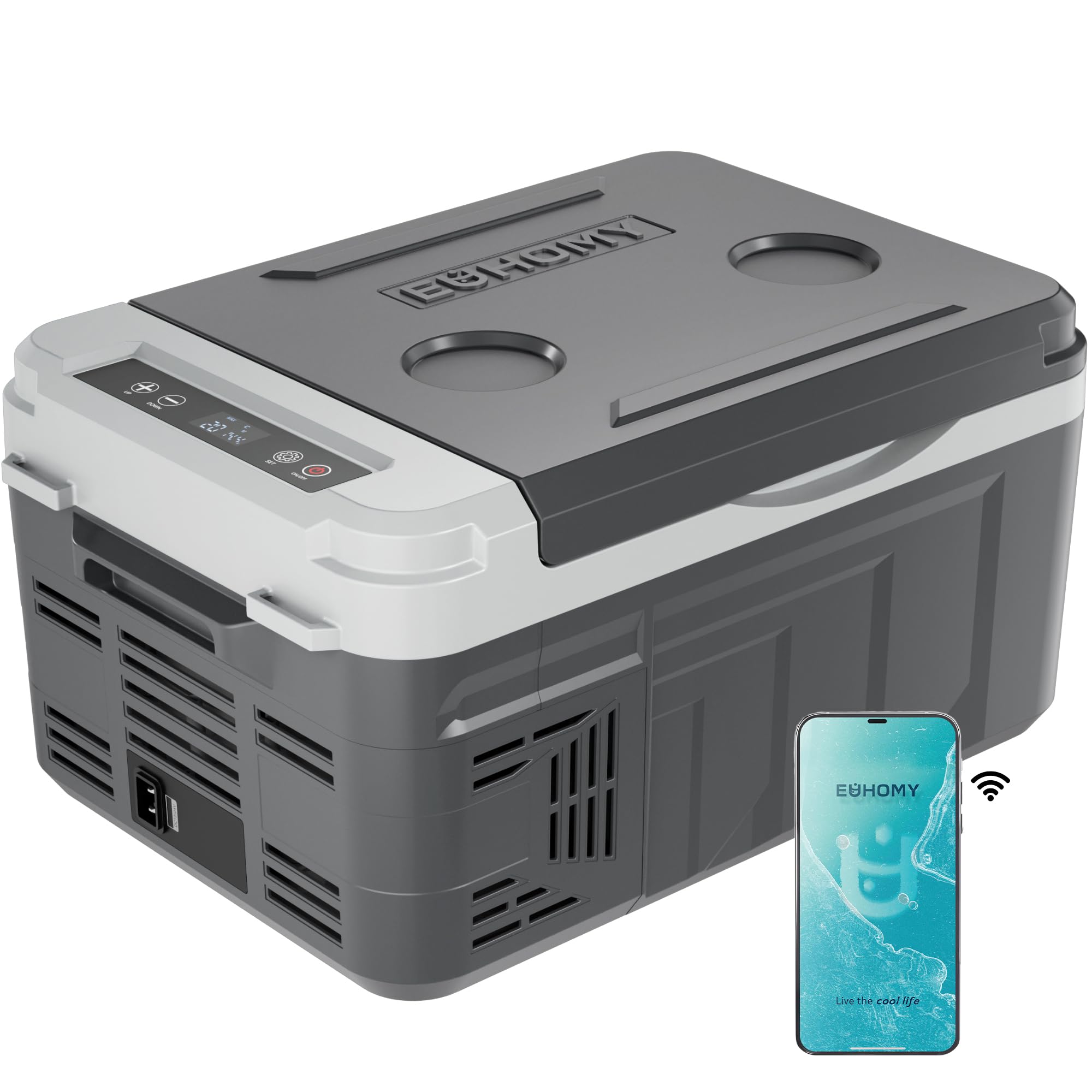 EUHOMY 11QT 12 Volt Refrigerator, Portable Car Fridge with App Control