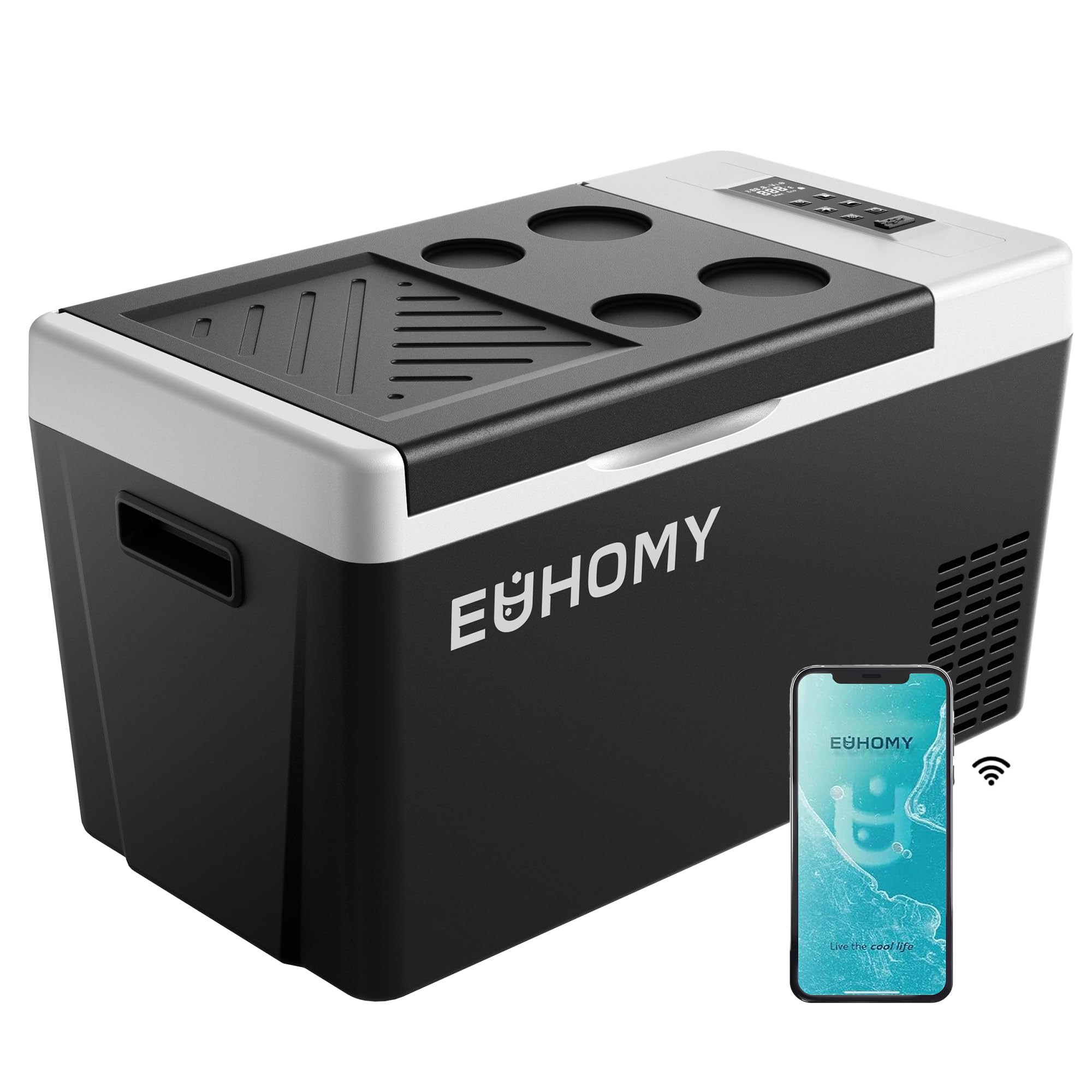 EUHOMY 23QT 12 Volt Refrigerator, -4¨H~68¨H Electric Cooler for Car