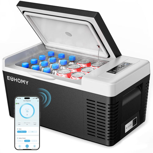 EUHOMY 19qt 12 Volt Refrigerator, -4¨H~68¨H Electric Cooler for Car