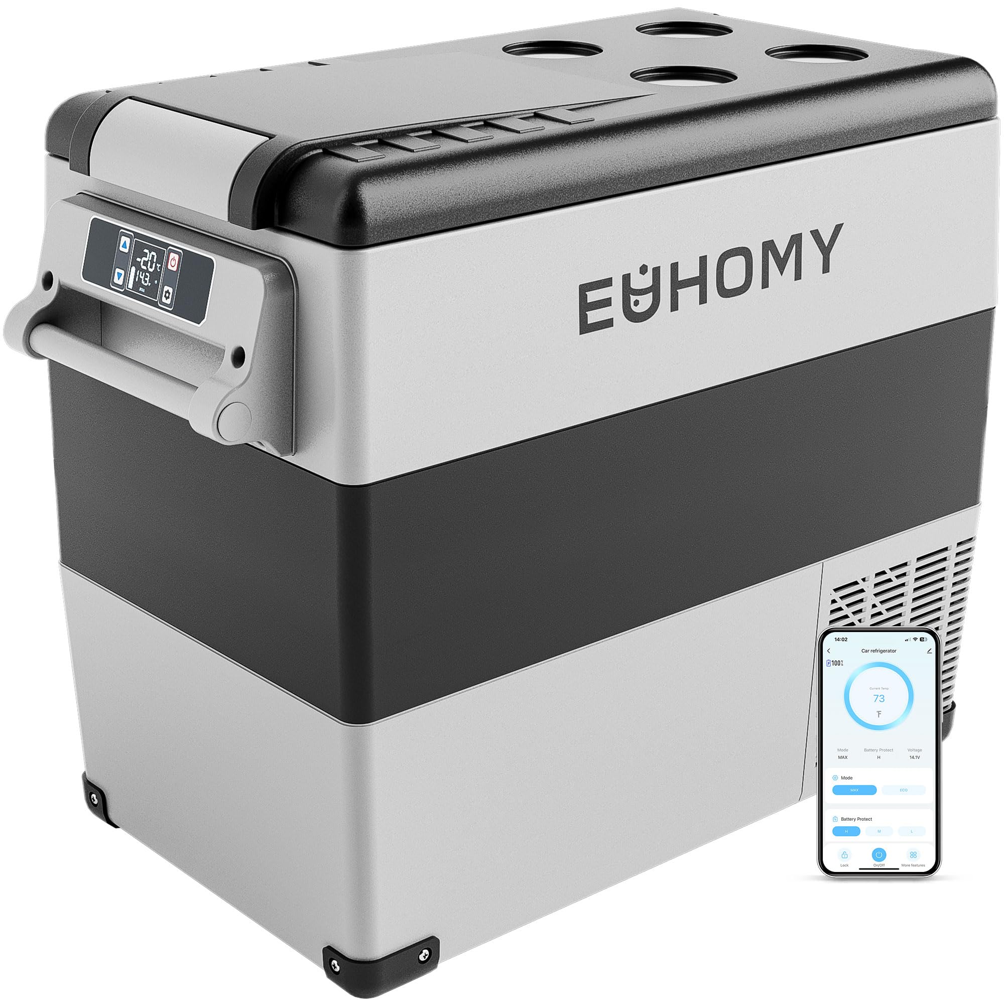 EUHOMY 59QT 12 Volt Refrigerator, -4¨H~68¨H Portable Fridge for Car
