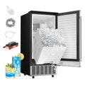 EUHOMY Under Counter Ice Maker,Drain Pump,100lbs/24H, 24lbs Bin