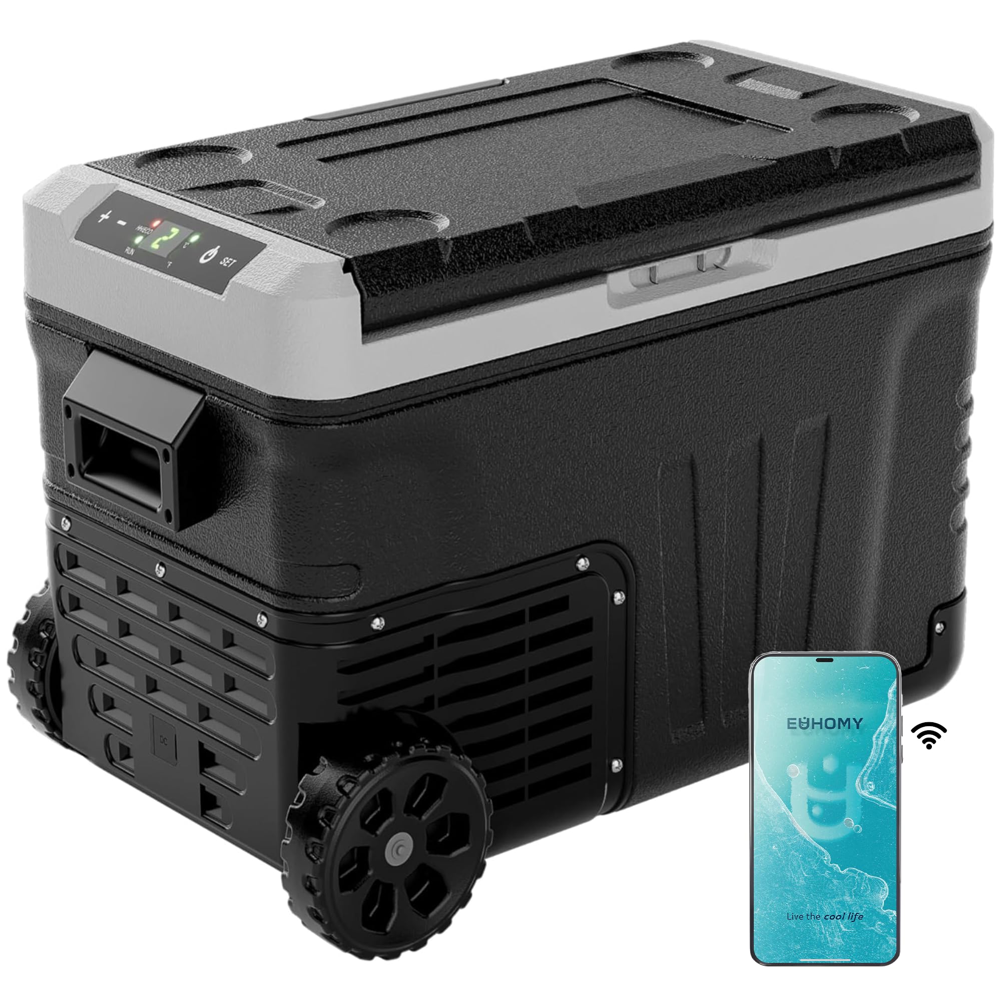 EUHOMY 37QT 12 Volt Refrigerator, -4¨H~68¨H Portable Freezer, for Car
