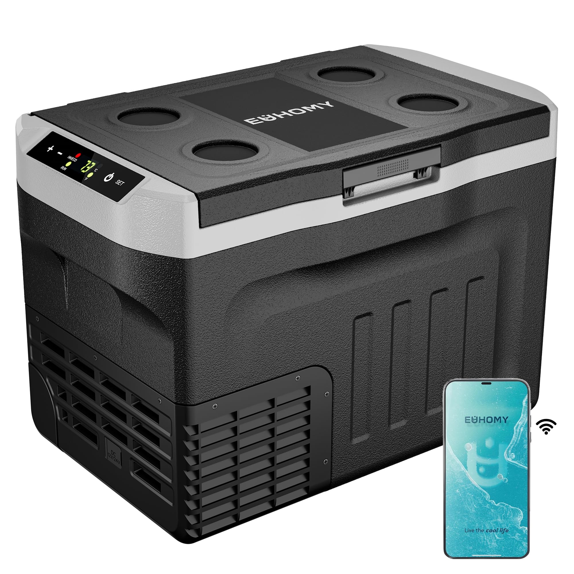 EUHOMY 32QT 12 Volt Refrigerator, Portable Car Fridge, 12V Fridge