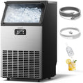 EUHOMY Commercial Ice Maker Machine - 100lbs Daily Production, 33lbs Ice Storage, Stainless Steel Freestanding & Under Counter Ice Maker, Ideal Ice Maker for Home/Bar/Restaurant/Outdoor Activities