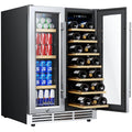 EUHOMY 24 Inch Wine and Beverage Refrigerator, Dual Zone Wine Cooler