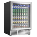 EUHOMY 24 Inch Beverage Refrigerator, 180 Can Under Counter Refrigerator