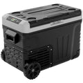 EUHOMY 12 Volt Refrigerator, 35QT(33L) Dual Zone Electric Cooler, Portable Freezer 12V/24V DC 110-240V AC, 12V Fridge -4¨H~68¨H, 12V Cooler with Wheels & Basket for Travel, Truck, Boat, Camping